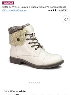 Cozy core White Combat Boots BNWT